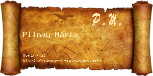 Pilnay Mária névjegykártya